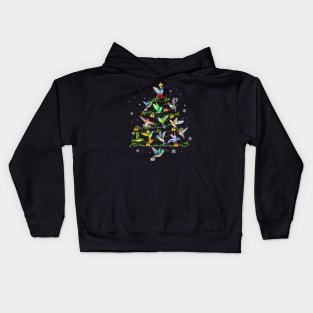 Cute Hummingbird Christmas Tree Xmas Gift Kids Hoodie